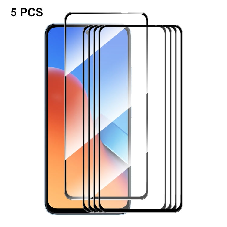 5pcs ENKAY Hat-Prince Full Glue High Aluminum-silicon Tempered Glass Film, For Xiaomi Redmi 12 4G, For Xiaomi Poco C51 4G, For Xiaomi Redmi A1+ 4G / A2+ 4G, For Xiaomi Poco C50 4G