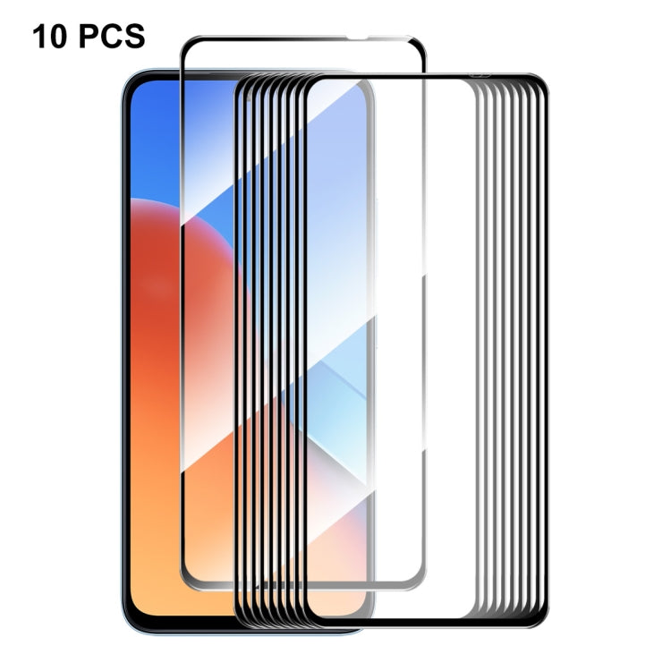 10pcs ENKAY Hat-Prince Full Glue High Aluminum-silicon Tempered Glass Film, For Xiaomi Redmi 12 4G, For Xiaomi Poco C51 4G, For Xiaomi Redmi A1+ 4G / A2+ 4G, For Xiaomi Poco C50 4G