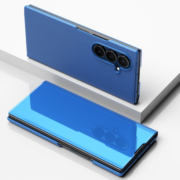 Plated Mirror Horizontal Flip Leather Phone Case with Holder, For Galaxy Z Fold8 5G, For Galaxy Z Fold8 Ultra 5G, For Galaxy Z TriFold, For Galaxy Z Fold7