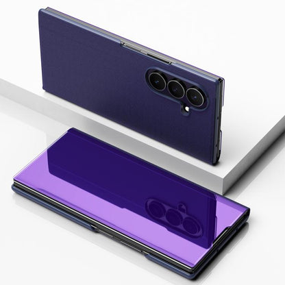 Plated Mirror Horizontal Flip Leather Phone Case with Holder, For Galaxy Z Fold8 5G, For Galaxy Z Fold8 Ultra 5G, For Galaxy Z TriFold, For Galaxy Z Fold7