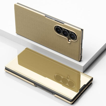 Plated Mirror Horizontal Flip Leather Phone Case with Holder, For Galaxy Z Fold8 5G, For Galaxy Z Fold8 Ultra 5G, For Galaxy Z TriFold, For Galaxy Z Fold7