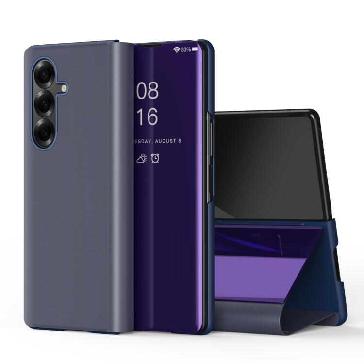 Plated Mirror Horizontal Flip Leather Phone Case with Holder, For Galaxy Z Fold8 5G, For Galaxy Z Fold8 Ultra 5G, For Galaxy Z TriFold, For Galaxy Z Fold7