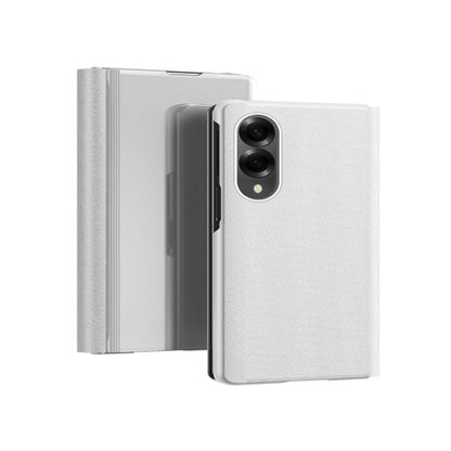 Plated Mirror Horizontal Flip Leather Phone Case with Holder, For Galaxy Z Fold8 5G, For Galaxy Z Fold8 Ultra 5G, For Galaxy Z TriFold, For Galaxy Z Fold7