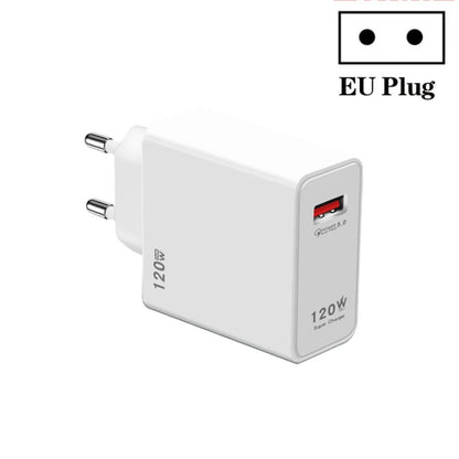 120W USB Super Fast Charging Charger, EU Plug, US Plug, UK Plug