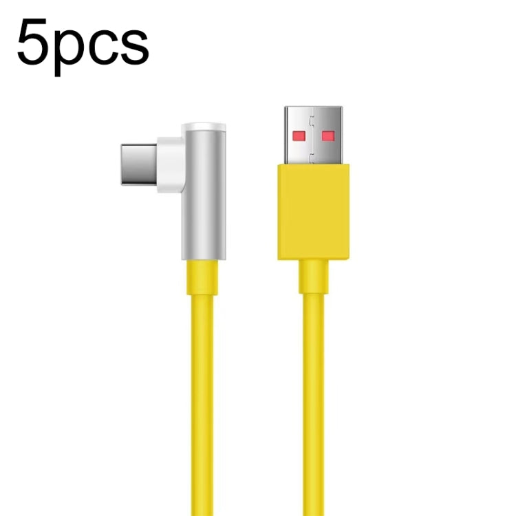 5pcs XJ-95 1m USB to Type-C Elbow Fast Charging Data Cable for Xiaomi and Other Phone, XJ-95