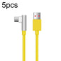 5pcs XJ-95 1m USB to Type-C Elbow Fast Charging Data Cable for Xiaomi and Other Phone, XJ-95