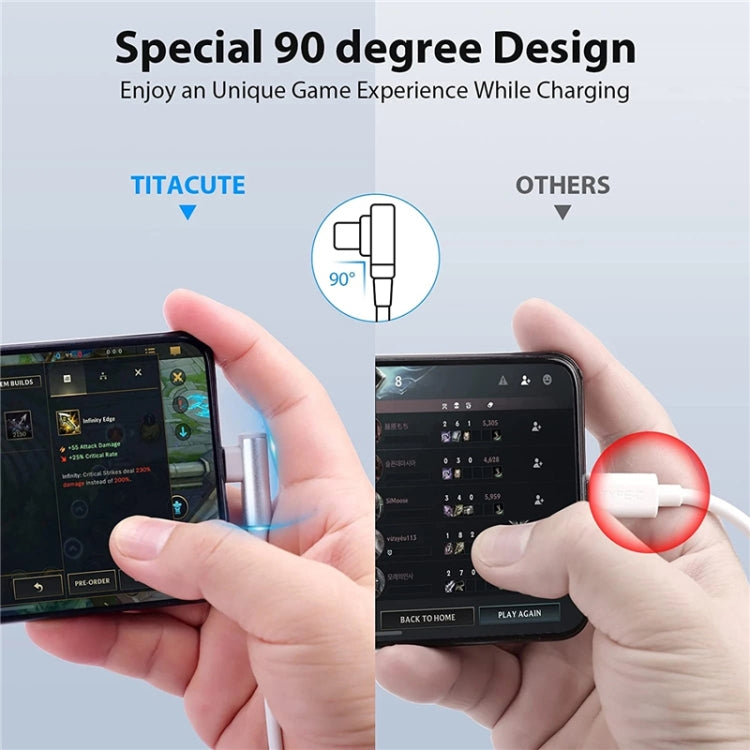 5pcs XJ-95 1m USB to Type-C Elbow Fast Charging Data Cable for Xiaomi and Other Phone, XJ-95