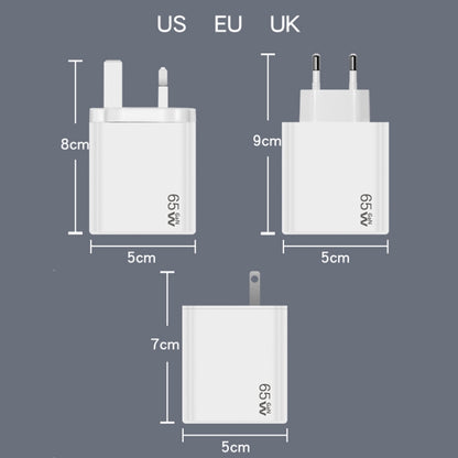 GaN PD48W Type-C PD3.0 + USB3.0 Notebook Adapter for MacBook Series ，EU Plug