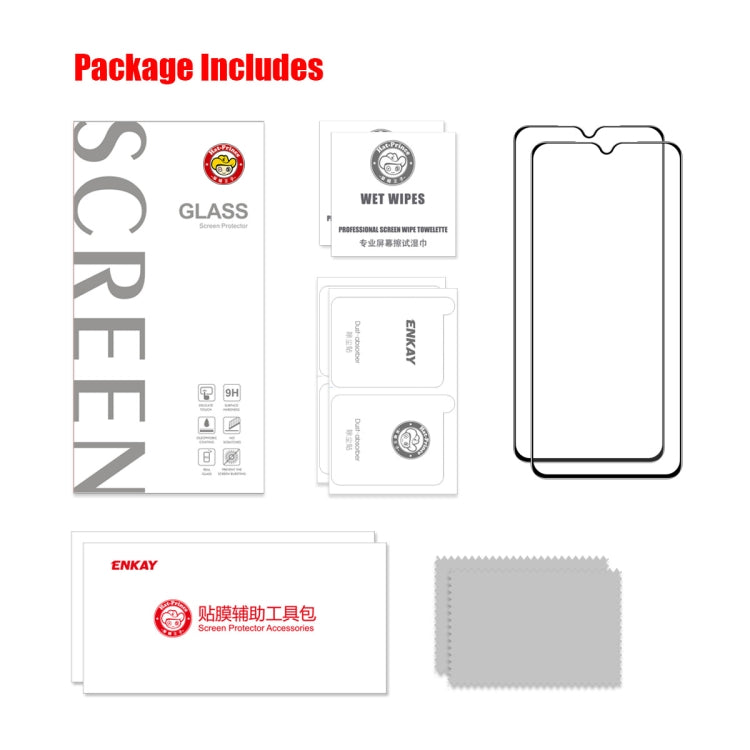 2pcs ENKAY Hat-Prince Full Glue High Aluminum-silicon Tempered Glass Film, For Samsung Galaxy M04, For Galaxy A08 4G / 5G, For Galaxy A18 4G / 5G, For Galaxy F07 / M07 4G, For Galaxy F17 / M17 5G, For Samsung Galaxy A36 / A56                           ...