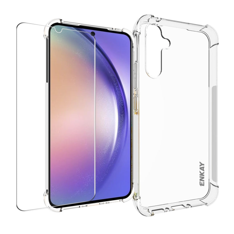 ENKAY Transparent TPU Shockproof Phone Case with Glass Film