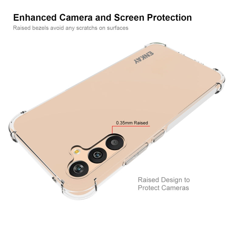 ENKAY Transparent TPU Shockproof Phone Case with Glass Film