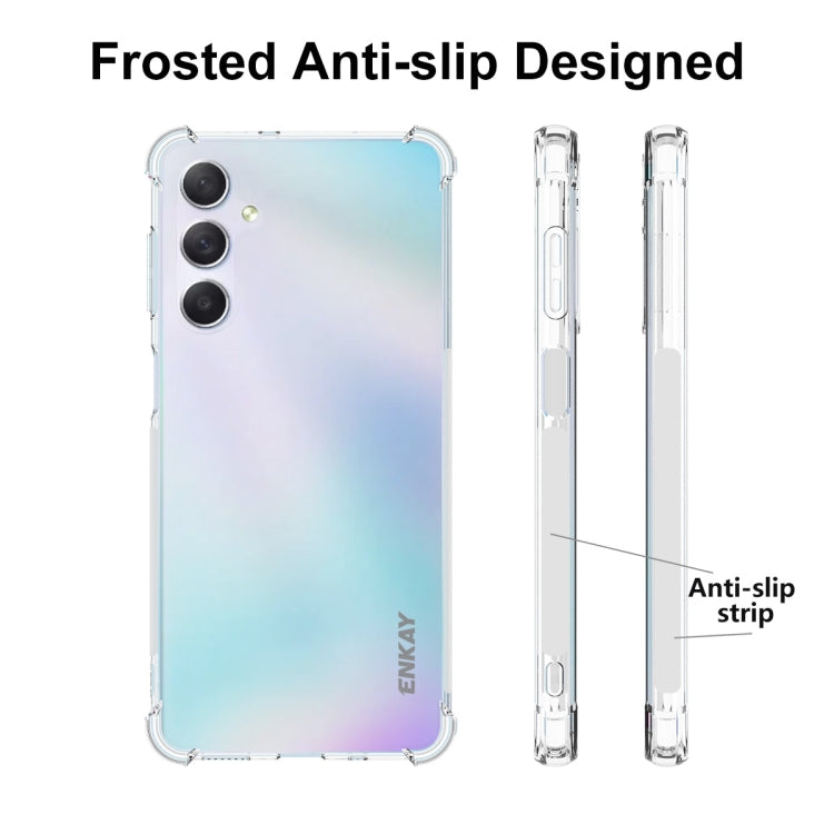 ENKAY Transparent TPU Shockproof Phone Case with Glass Film, For Smausng Galaxy M54, For Samsung Galaxy A25 5G, For Smausng Galaxy M14, For Samsung Galaxy S23 FE 5G, For Smausng Galaxy A24 5G, For Smausng Galaxy A34 5G, For Smausng Galaxy A54 5G
