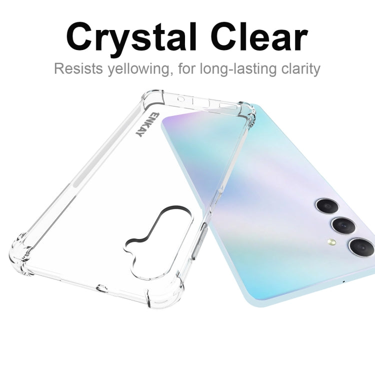 ENKAY Transparent TPU Shockproof Phone Case with Glass Film, For Smausng Galaxy M54, For Samsung Galaxy A25 5G, For Smausng Galaxy M14, For Samsung Galaxy S23 FE 5G, For Smausng Galaxy A24 5G, For Smausng Galaxy A34 5G, For Smausng Galaxy A54 5G