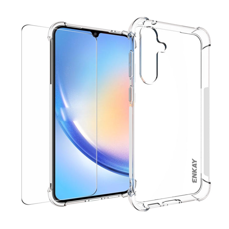 ENKAY Transparent TPU Shockproof Phone Case with Glass Film