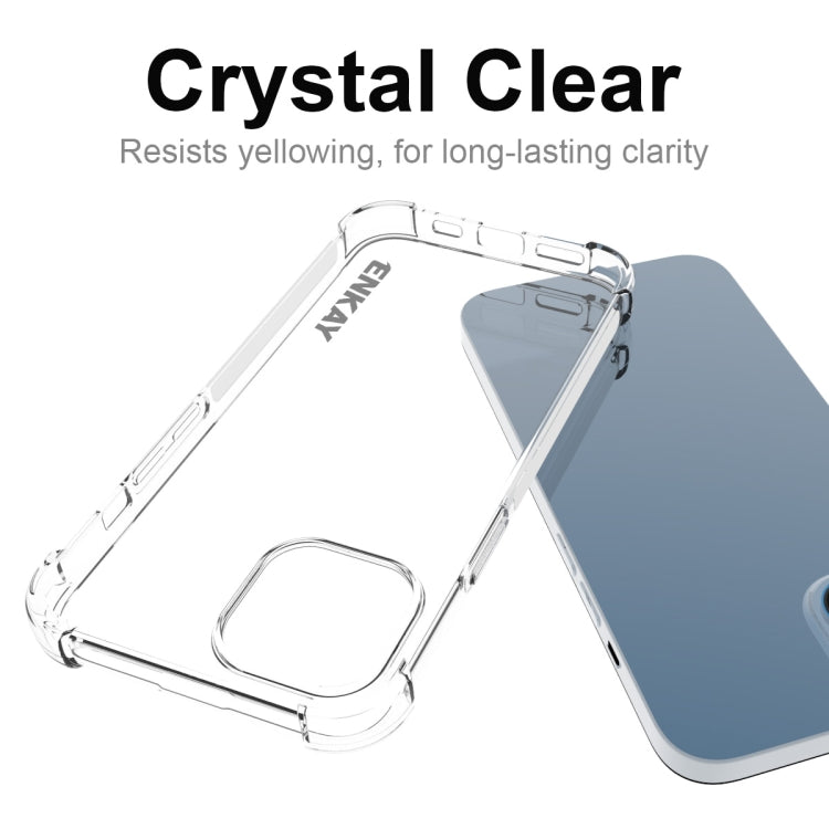 ENKAY Transparent TPU Shockproof Phone Case with Glass Film