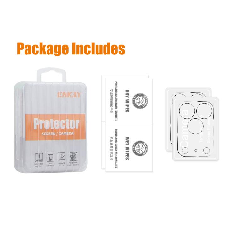 2pcs ENKAY Hat-Prince 9H Rear Camera Lens Tempered Glass Film