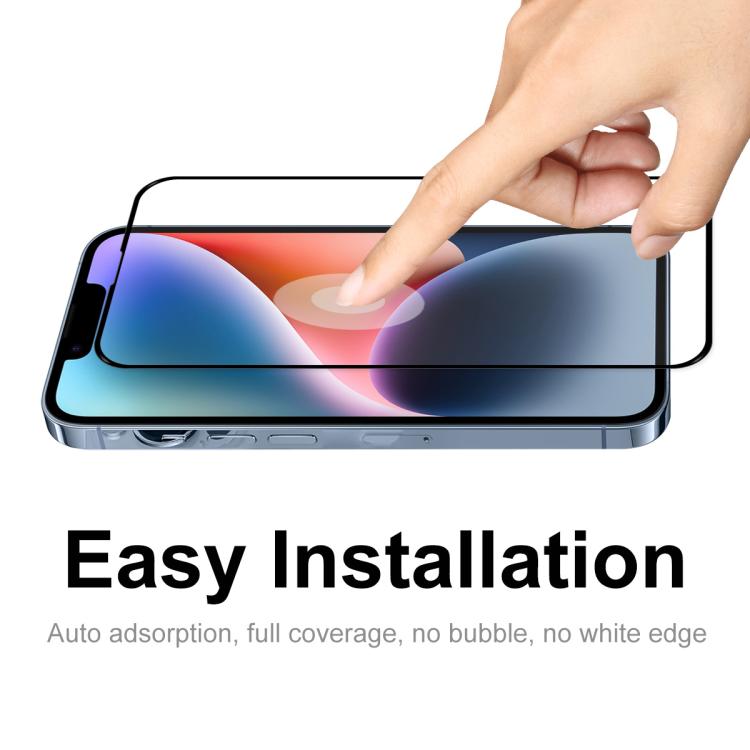 2pcs ENKAY Full Glue High Aluminum-silicon Tempered Glass Film, For iPhone 17e / 16e, For iPhone 16 Pro Max, For iPhone 16 Pro, For iPhone 16 Plus, For iPhone 16, For iPhone 15 Pro Max, For iPhone 15 Pro, For iPhone 15 Plus, For iPhone 15