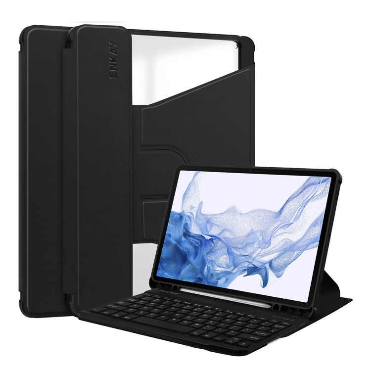 ENKAY 360 Degree Rotation Leather TPU Smart Case with Wireless Keyboard