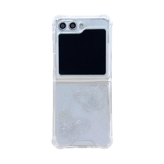 Clear Crystal Butterflies TPU Phone Case, For Samsung Galaxy Z Flip7 FE / Flip6, For Samsung Galaxy Z Flip4, For Samsung Galaxy Z Flip3