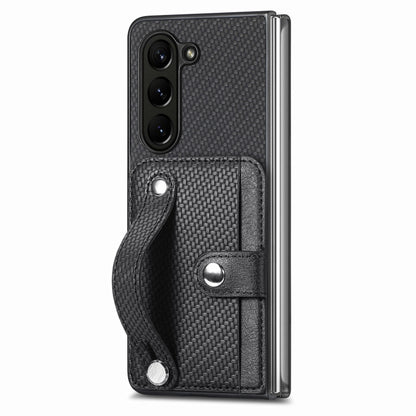 Wristband Kickstand Card Wallet Back Cover Phone Case, For Samsung Galaxy Z Fold6, For Samsung Galaxy Z Fold5