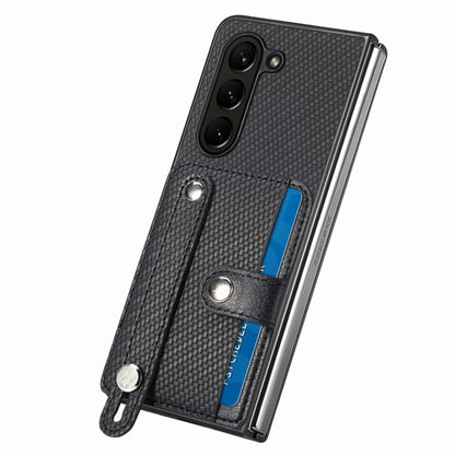 Wristband Kickstand Card Wallet Back Cover Phone Case, For Samsung Galaxy Z Fold6, For Samsung Galaxy Z Fold5