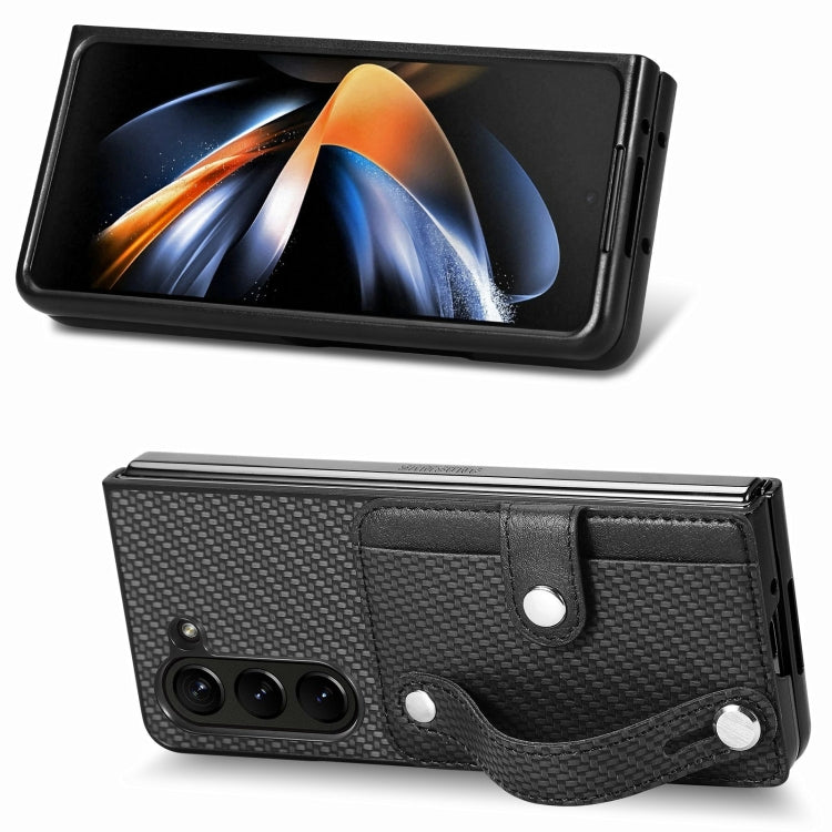 Wristband Kickstand Card Wallet Back Cover Phone Case, For Samsung Galaxy Z Fold6, For Samsung Galaxy Z Fold5