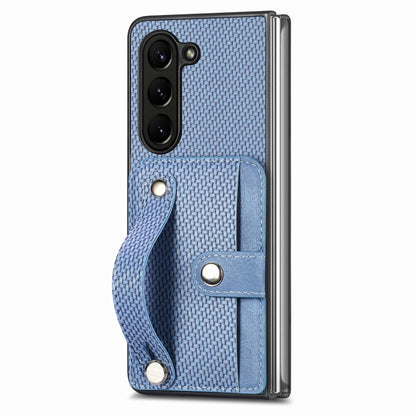 Wristband Kickstand Card Wallet Back Cover Phone Case, For Samsung Galaxy Z Fold6, For Samsung Galaxy Z Fold5