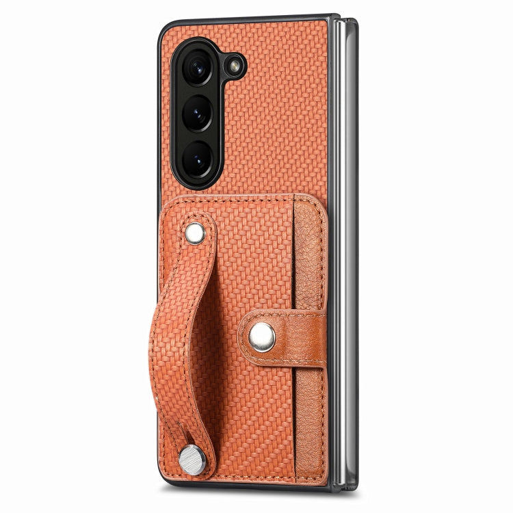 Wristband Kickstand Card Wallet Back Cover Phone Case, For Samsung Galaxy Z Fold6, For Samsung Galaxy Z Fold5