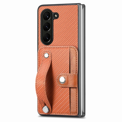 Wristband Kickstand Card Wallet Back Cover Phone Case, For Samsung Galaxy Z Fold6, For Samsung Galaxy Z Fold5
