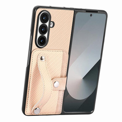 Wristband Kickstand Card Wallet Back Cover Phone Case, For Galaxy Z Fold8 Ultra 5G, For Galaxy Z Fold7 5G, For SGalaxy Z Fold6, For Galaxy Z Fold5