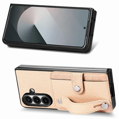 Wristband Kickstand Card Wallet Back Cover Phone Case, For Galaxy Z Fold8 Ultra 5G, For Galaxy Z Fold7 5G, For SGalaxy Z Fold6, For Galaxy Z Fold5