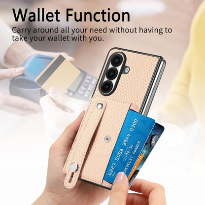 Wristband Kickstand Card Wallet Back Cover Phone Case, For Galaxy Z Fold8 Ultra 5G, For Galaxy Z Fold7 5G, For SGalaxy Z Fold6, For Galaxy Z Fold5