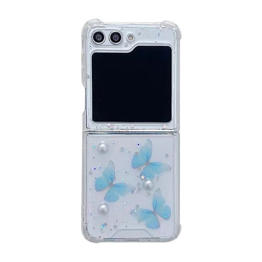 Love Epoxy Glitter Sequins Butterfly TPU Phone Case, For Samsung Galaxy Z Flip7 FE / Flip6, For Samsung Galaxy Z Flip5