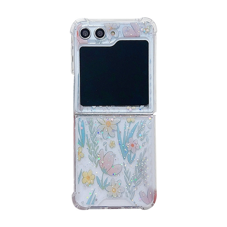 Fresh Small Floral Epoxy TPU Phone Case, For Samsung Galaxy Z Flip7 FE / Flip6, For Samsung Galaxy Z Flip5, For Samsung Galaxy Z Flip4, For Samsung Galaxy Z Flip3