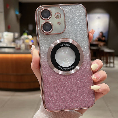 Gradient Glitter Electroplating MagSafe TPU Phone Case, For iPhone 12, For iPhone 12 Pro Max, For iPhone 12 Pro