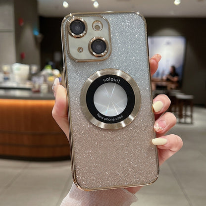 Gradient Glitter Electroplating MagSafe TPU Phone Case, For iPhone 15 Plus, For iPhone 15, For iPhone 14 Plus