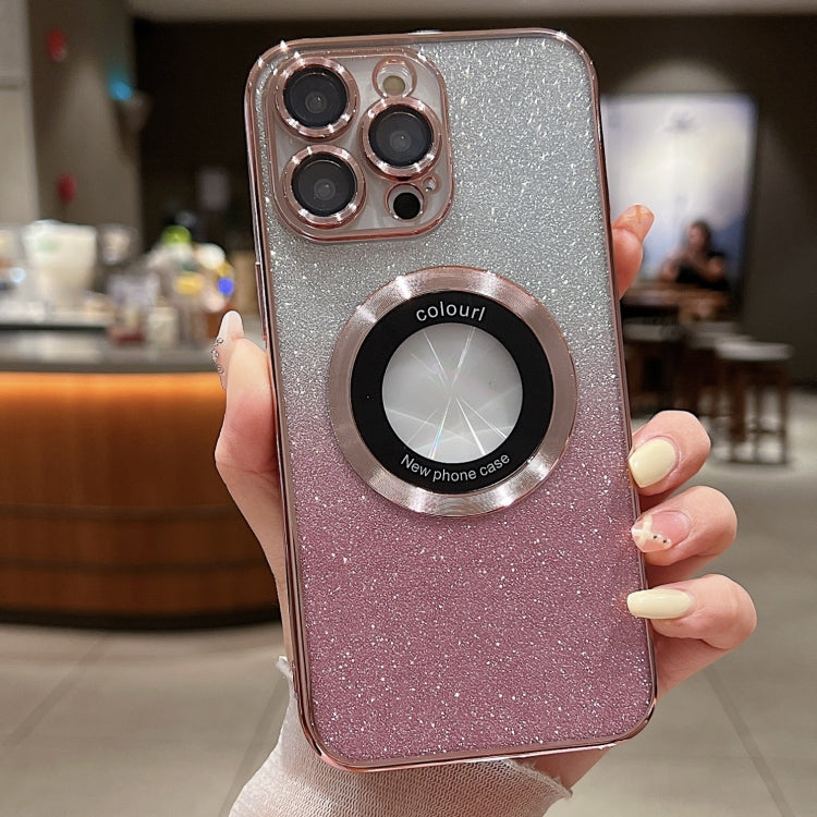 Gradient Glitter Electroplating MagSafe TPU Phone Case, For iPhone 16 Pro, For iPhone 16 Plus, For iPhone 15 Pro Max, For iPhone 15 Pro