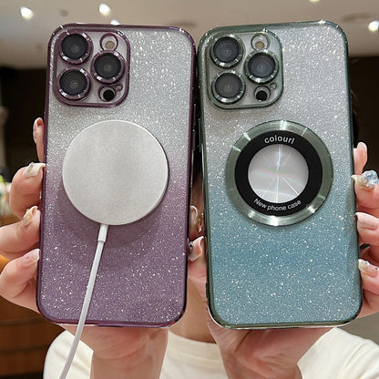 Gradient Glitter Electroplating MagSafe TPU Phone Case, For iPhone 12, For iPhone 12 Pro Max, For iPhone 12 Pro