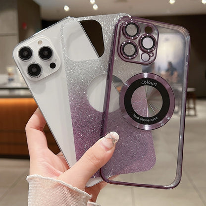 Gradient Glitter Electroplating MagSafe TPU Phone Case, For iPhone 11 Pro Max, For iPhone 11, For iPhone 11 Pro