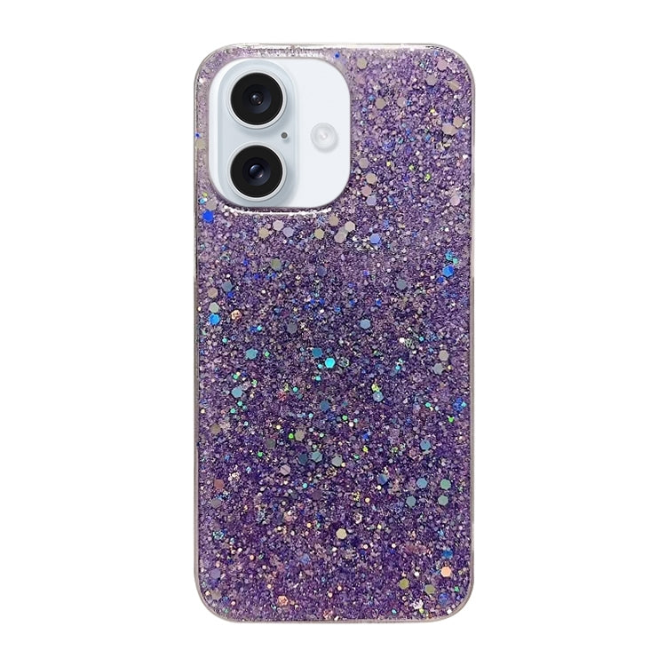 Glitter Sequins Epoxy TPU Phone Case, For iPhone 16 Plus, For iPhone 16, For iPhone 15 Pro Max