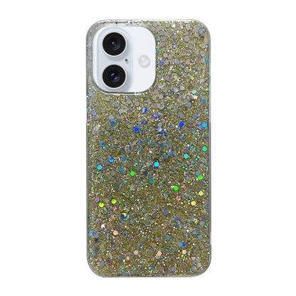 Glitter Sequins Epoxy TPU Phone Case, For iPhone 16 Plus, For iPhone 16, For iPhone 15 Pro Max