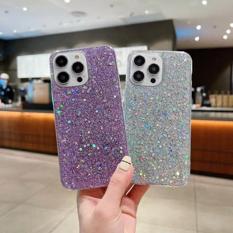 Glitter Sequins Epoxy TPU Phone Case, For iPhone 16 Plus, For iPhone 16, For iPhone 15 Pro Max