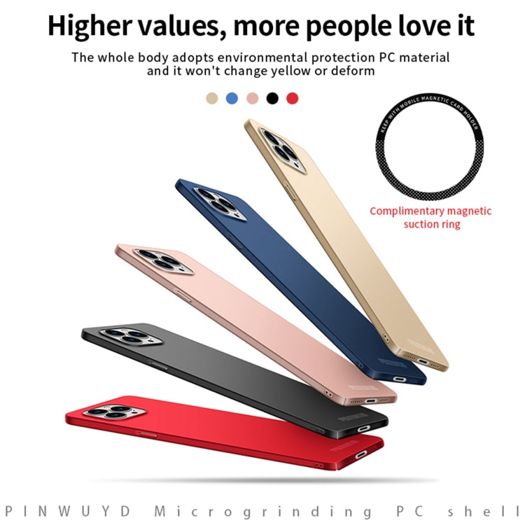 PINWUYO Micro-Frosted PC Ultra-thin Hard Phone Case with Magsafe Magnetic Ring, For iPhone 15 Pro Max, For iPhone 15 Pro, For iPhone 15 Plus, For iPhone 15