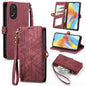 Geometric Zipper Wallet Side Buckle Leather Phone Case