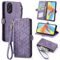 Geometric Zipper Wallet Side Buckle Leather Phone Case