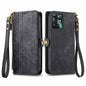 Geometric Zipper Wallet Side Buckle Leather Phone Case