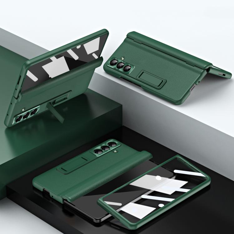 Shell-membrane Integrated Hinge All-around Leather Folding Phone Case, For Samsung Galaxy Z Fold7 5G, For Samsung Galaxy Z Fold6 5G, For Samsung Galaxy Z Fold5 5G