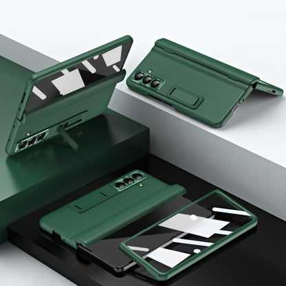 Shell-membrane Integrated Hinge All-around Leather Folding Phone Case, For Samsung Galaxy Z Fold7 5G, For Samsung Galaxy Z Fold6 5G, For Samsung Galaxy Z Fold5 5G