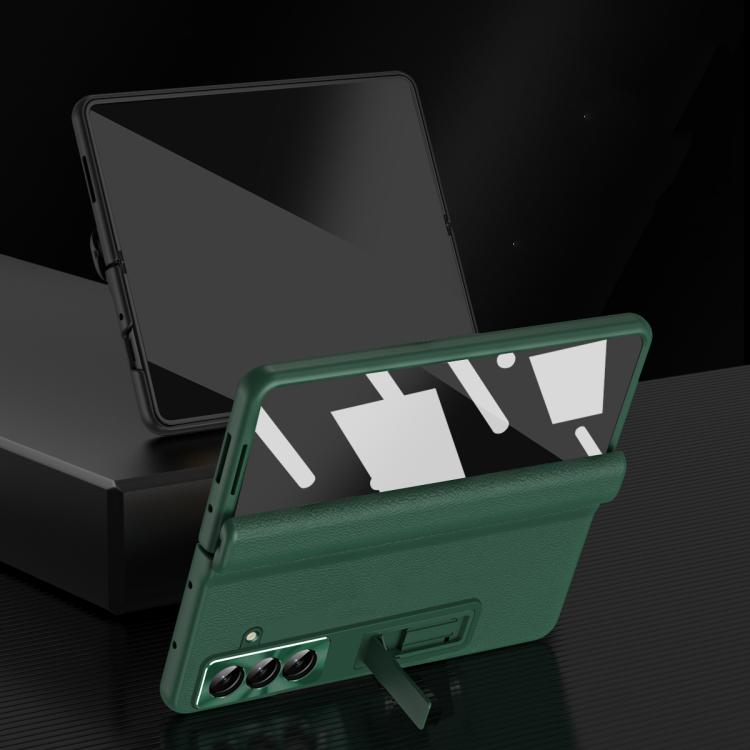 Shell-membrane Integrated Hinge All-around Leather Folding Phone Case, For Samsung Galaxy Z Fold7 5G, For Samsung Galaxy Z Fold6 5G, For Samsung Galaxy Z Fold5 5G