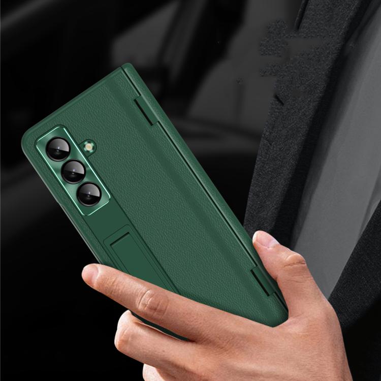 Shell-membrane Integrated Hinge All-around Leather Folding Phone Case, For Samsung Galaxy Z Fold7 5G, For Samsung Galaxy Z Fold6 5G, For Samsung Galaxy Z Fold5 5G